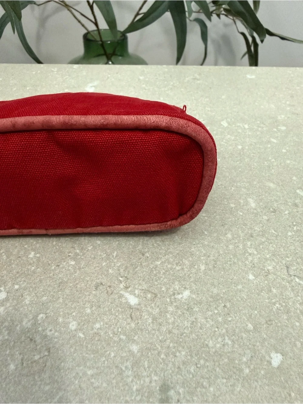 Hermes Bolide Pouch TPM Red Canvas Travel Cosmetic Bag